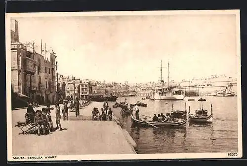 AK Malta, Senglea Wharf, Ships at the Harbour