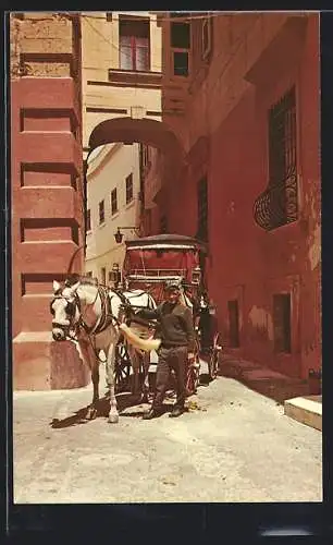 AK Malta, Horse drawn carriage in a narrow street