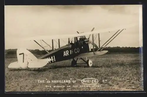 AK Flugzeug de Havilland am Boden