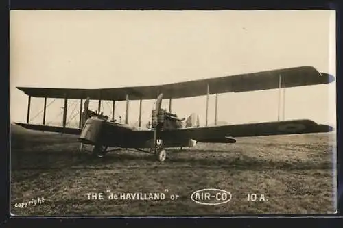 AK Flugzeug de Havilland vor dem Start