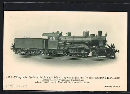 AK Schnellzuglokomotive der Preussischen Staatsbahnen