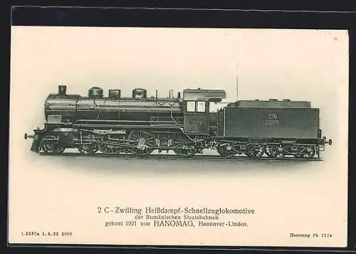 AK 2 C-Zwilling Heissdampf-Schnellzuglokomotive der Rumänischen Staatsbahn