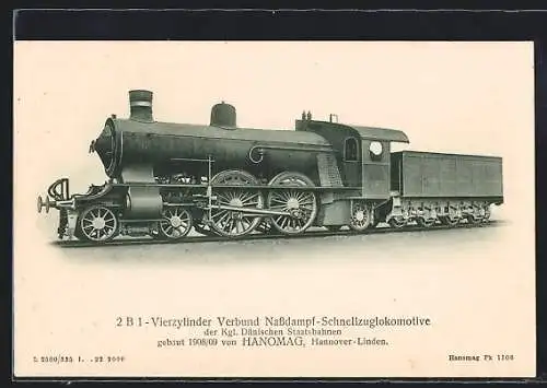 AK Schnellzuglokomotive der Kgl. Dänischen Staatsbahnen