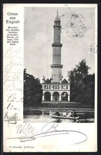 AK Lednice, Moschee mit orientalischem Aussichtsturm