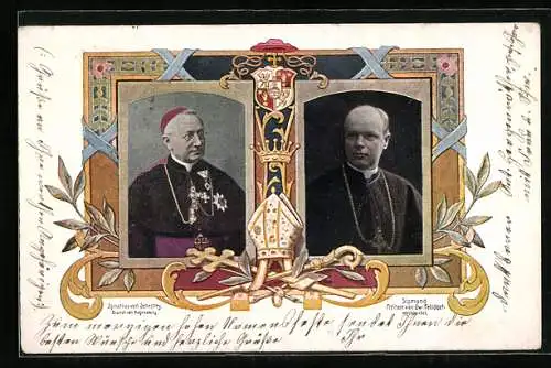 AK Regensburg, Bischof Ignatius von Senestrey und Weihbischof Sigmund von Ow.-Felldorf in Portraits