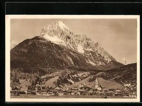 AK Mittenwald mit Wetterstein, WHW Winterhilfswerk