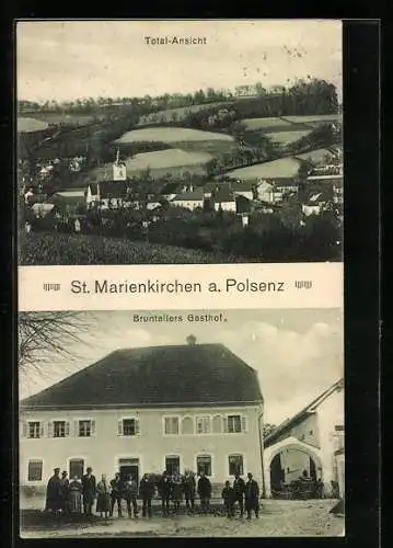 AK St. Marienkirchen a. Polsenz, Bruntallers Gasthof, Totalansicht