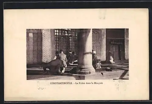 AK Constantinople, La Prière dans la Mosquée