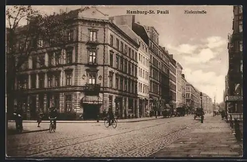 AK Hamburg-St. Pauli, Blick in die Kielerstrasse