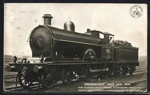 AK Dampflokomotive Dreadnought, englische Eisenbahn