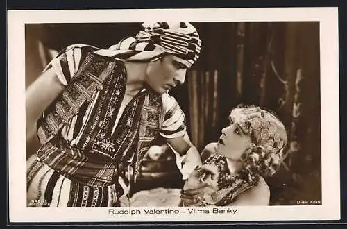 AK Schauspieler Rudolph Valentino und Schauspielerin Vilma Banky