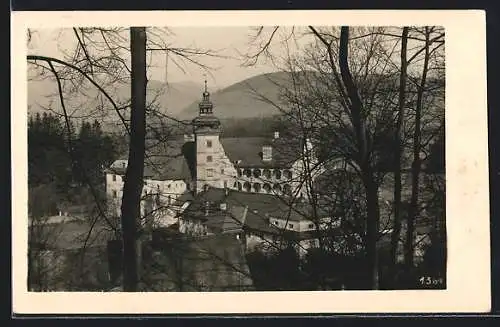 AK Bad Gross-Ullersdorf /Sudetenland, Schloss aus der Vogelschau