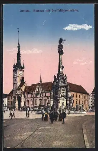 AK Olmütz, Rathaus mit Dreifaltigkeitssäule