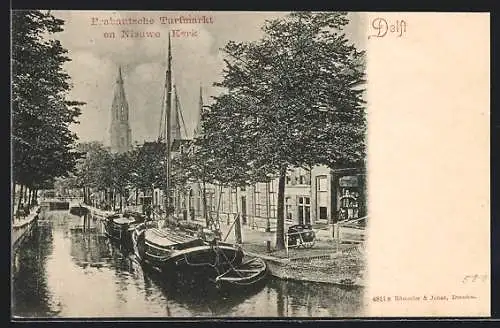 AK Delft, Brabantsche Turfmarkt en Nieuwe Kerk