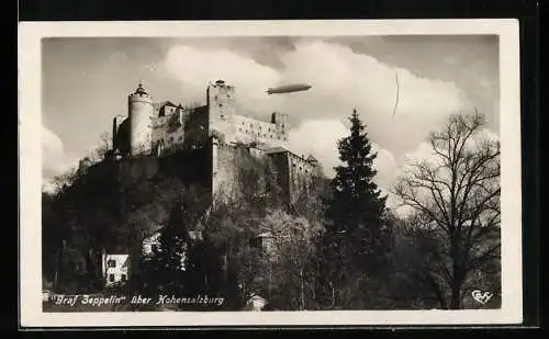 AK Hohensalzburg, Motiv mit Luftschiff Graf Zeppelin