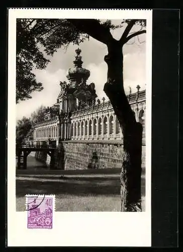 Maximum-AK 10 Jahre DDR, Kronentor im Dresdner Zwinger