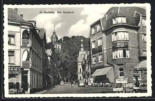 AK Malmédy, Rue Steinbach, Strassenpartie