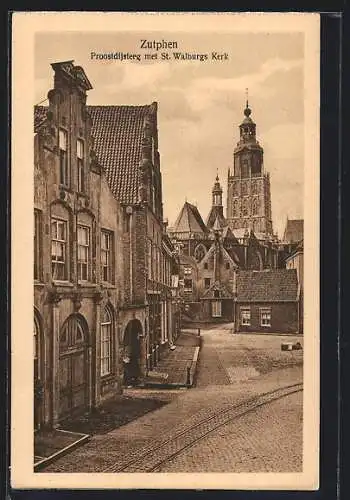 AK Zutphen, Proostdijsteeg met St. Walburgs Kerk