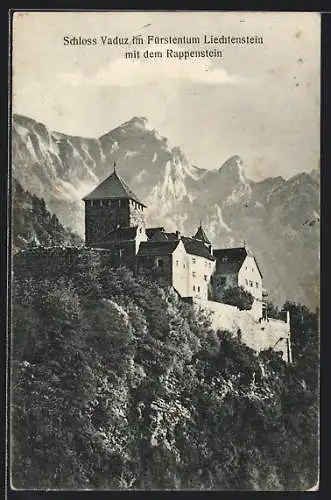 AK Vaduz, Schloss Vaduz mit Rappenstein