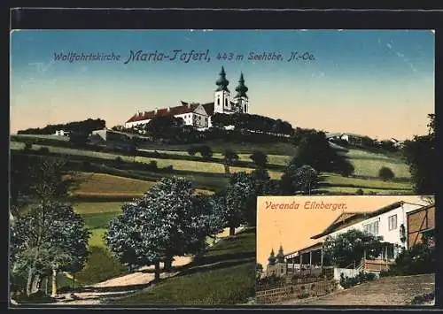 AK Maria Taferl, Wallfahrtskirche Maria-Taferl und Veranda Eilnberger