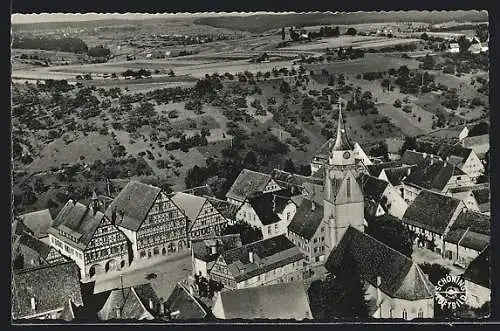 AK Dornstetten im Schwarzwald, Teilansicht mit Kirche