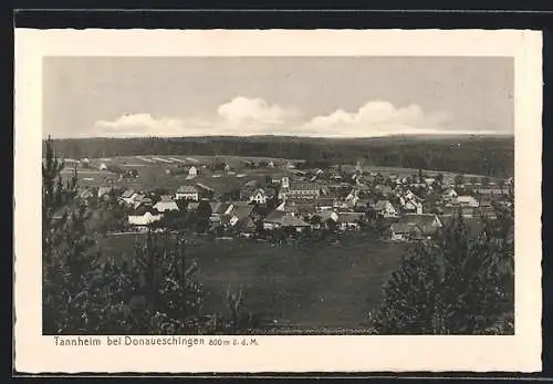 AK Tannheim b. Donaueschingen, Totalansicht mit Kirche und Wald