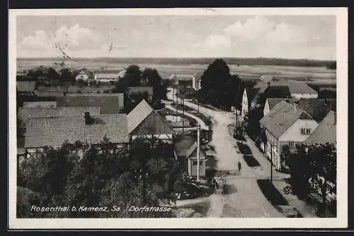 AK Rosenthal b. Kamenz, Partie der Dorfstrasse