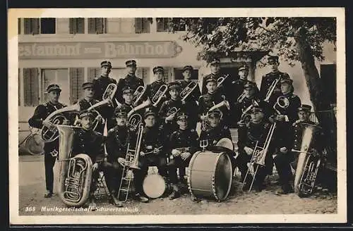 AK Schwerzenbach, Restaurant zum Bahnhof, Musikgesellschaft