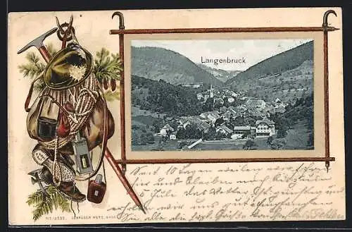 AK Langenbruck, Ortsansicht aus der Vogelschau