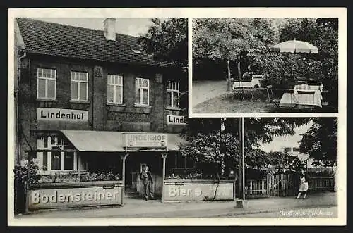 AK Biederitz, Gasthaus und Gartenlokal zum Lindenhof von Max Nuppenau