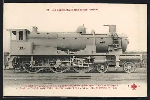 AK französische Eisenbahn Machine No. 4041