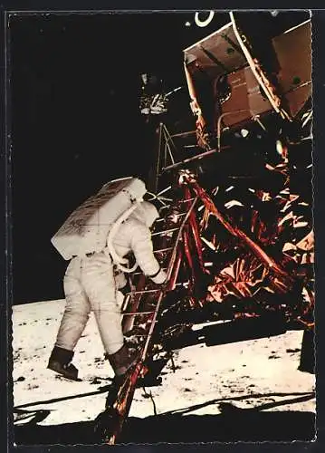 AK Edwin Aldrin betritt den Mond 1969