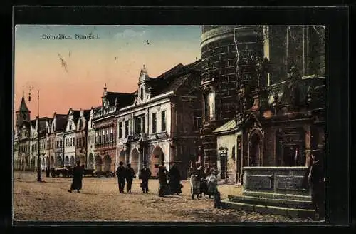 AK Domazlice, Namesti, Abendstimmung