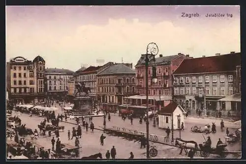 AK Zagreb, Jelacicev trg. / Jelacic-Platz