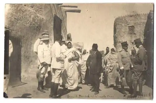 Fotografie unbekannter Fotograf, Ansicht Fezzan, Tripoliskrieg 1913, Empfang des arabischen Führers Murzuck