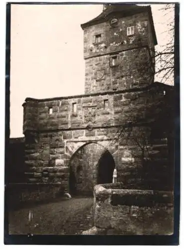 Fotografie W. Apel, Berlin, Ansicht Eschenbach, Stadttor mit Uhrenturm