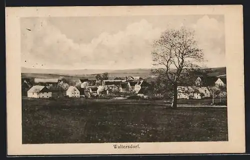 AK Waltersdorf, Ortsansicht aus der Ferne