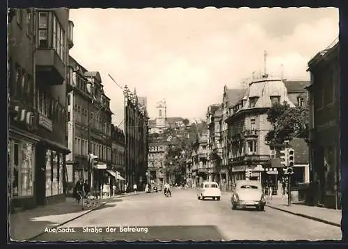 AK Aue / Erzgebirge, Strasse der Befreiung