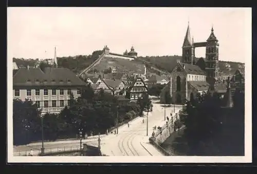 AK Esslingen a. Neckar, Teilansicht mit Strassenblick