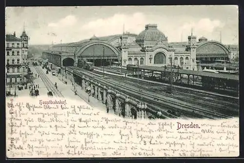 AK Dresden, Hauptbahnhof, Gesamtansicht