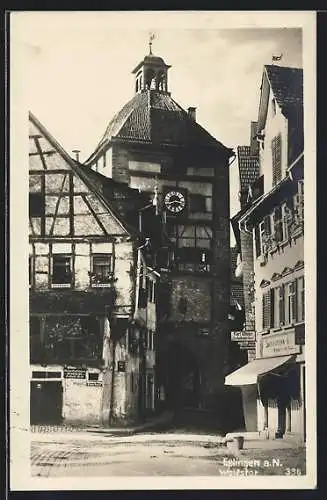 Foto-AK Esslingen a. N., Strasse am Wolfstor