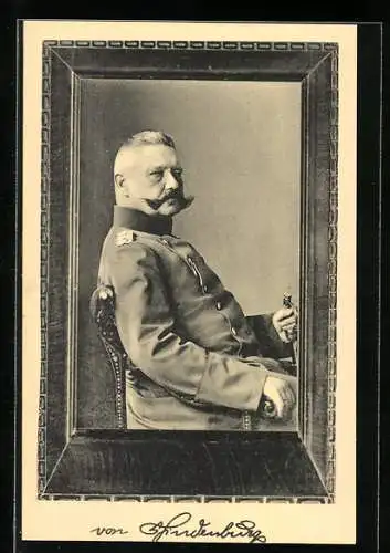 AK Paul von Hindenburg, Portrait in Uniform