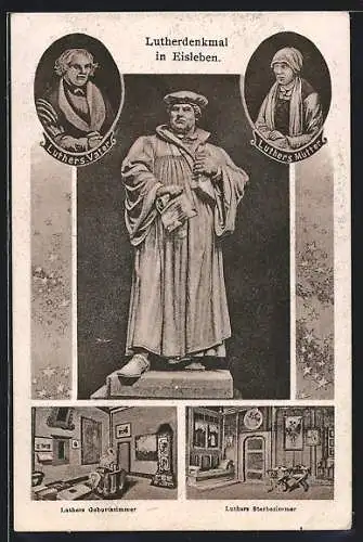 AK Eisleben, Martin Luther-Denkmal, Luthers Eltern, Luthers Geburtszimmer & Sterbezimmer