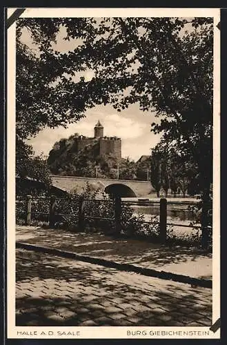 AK Halle /Saale, Burg Giebichenstein aus der Ferne