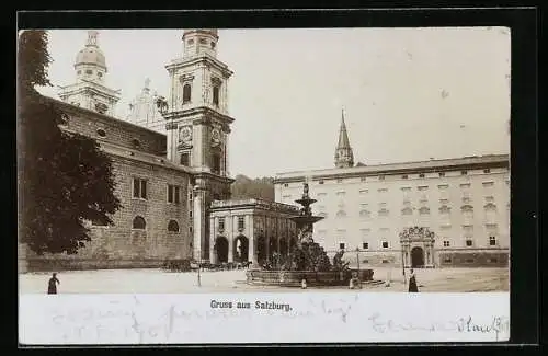 Foto-AK Fritz Gratl: Salzburg, Platz mit Rathaus