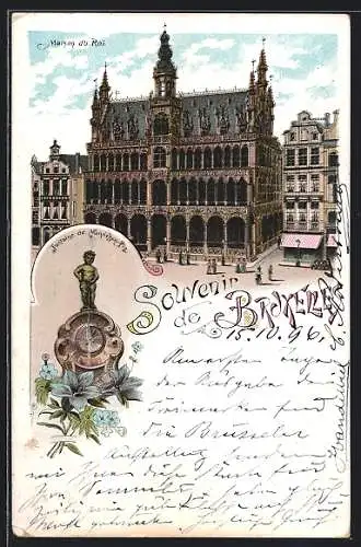 Lithographie Brüssel / Bruxelles, Maison du Roi