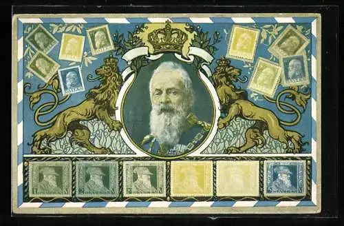 AK Prinzregent Luitpold, Briefmarken