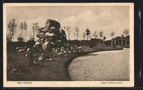 AK Bad Polzin, Felsen im Kaiser Wilhelm-Hain