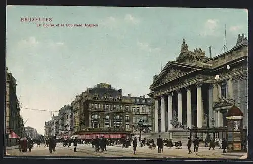 AK Brüssel / Bruxelles, La Bourse et le Boulevard Anspach