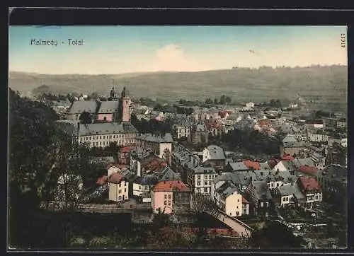 AK Malmedy, Totalansicht mit Kirche